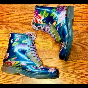 Floral Combat Rainboots